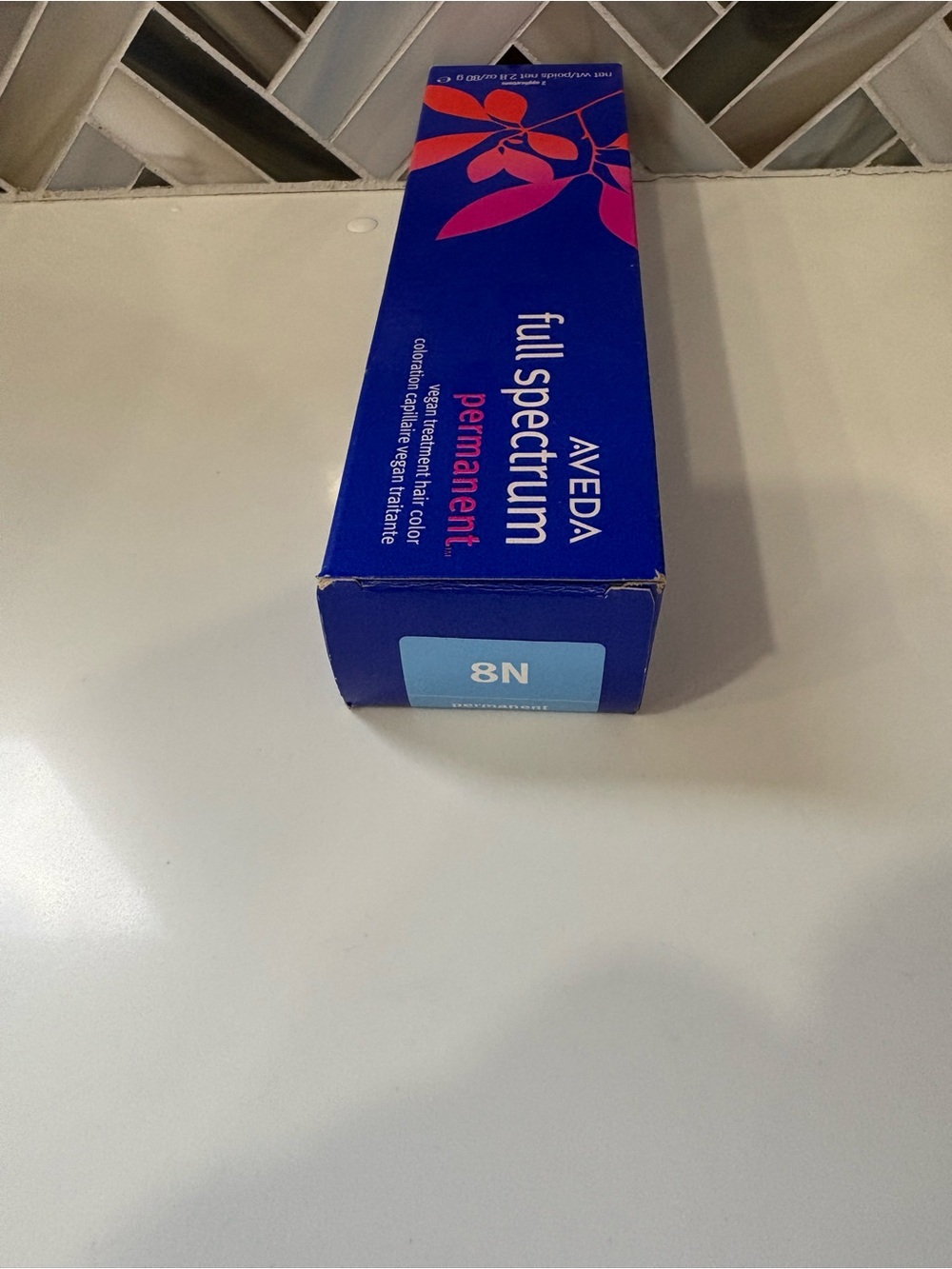 AVEDA Full Spectrum Permanent Hair Color 8N (Blue Packaging with Pink Accent)